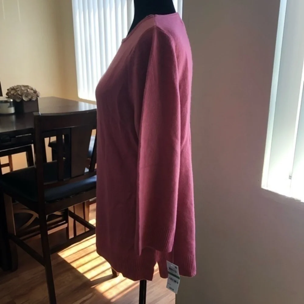 Karen Scott Lux Rolled-neck Pink Orchid Sweater